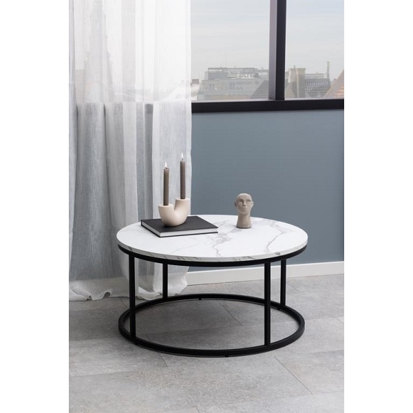 Stolik kawowy Spiro biały/czarny - ACTONA